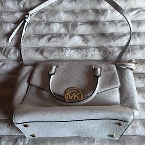 Michael Kors White Leather Shoulder Bag